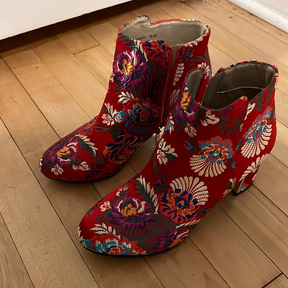 Embroidered heels